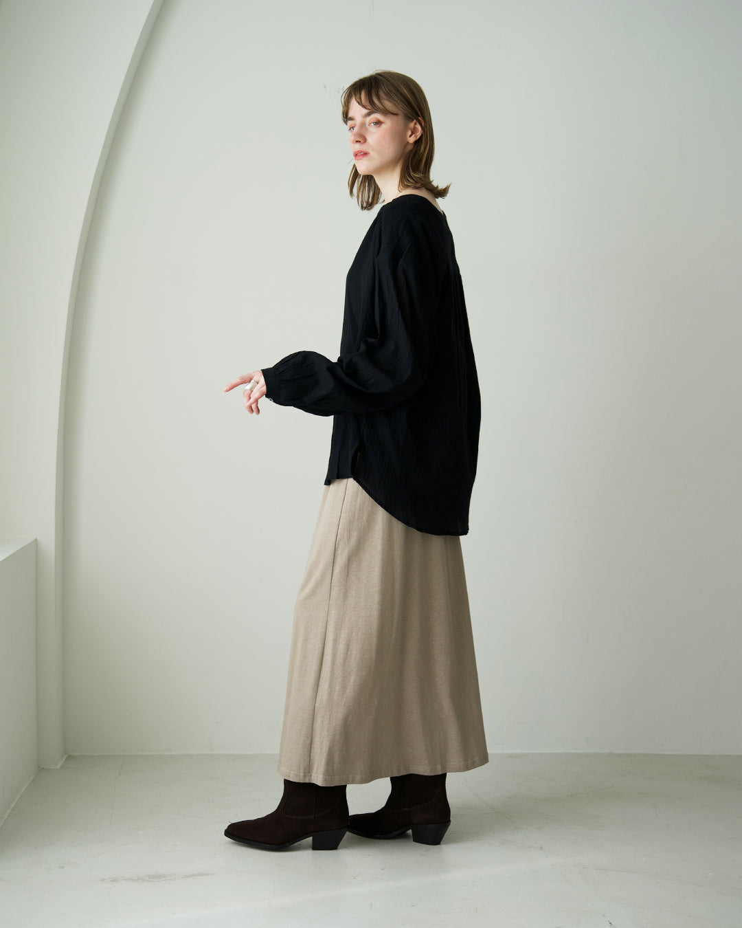 シンプルフレアロングスカート