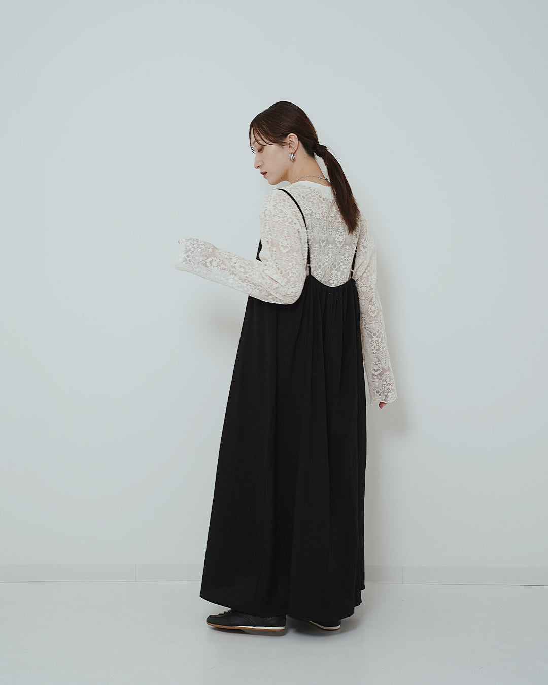ロングフレアキャミワンピース