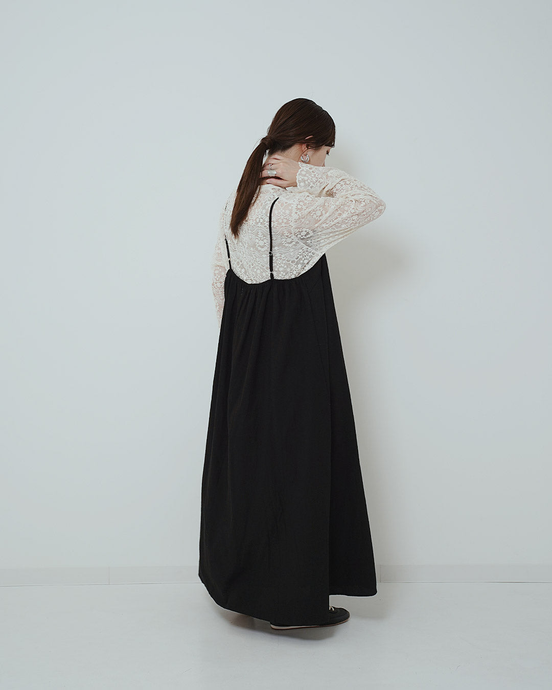 ロングフレアキャミワンピース