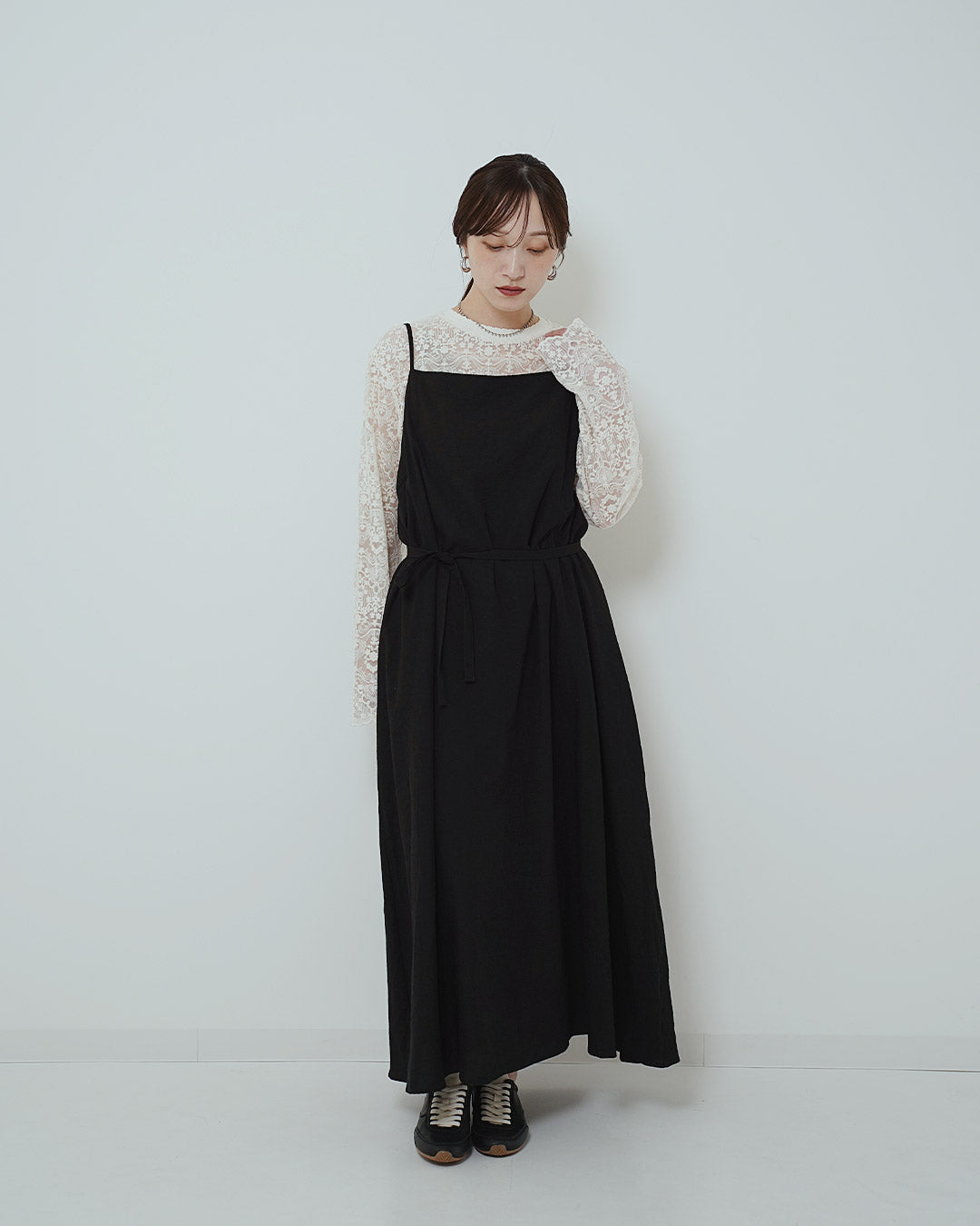 ロングフレアキャミワンピース