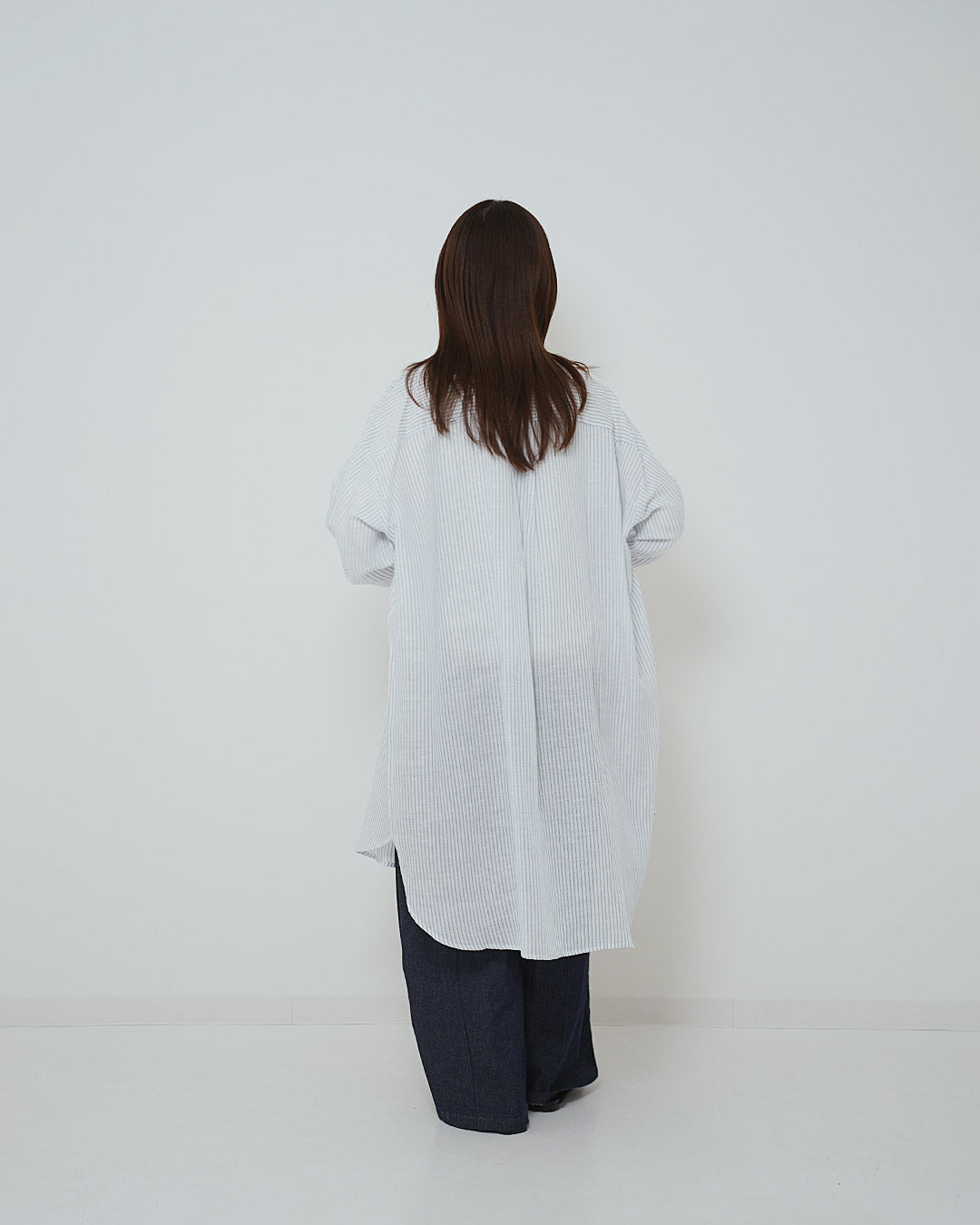 イージーケアストライプロングシャツ