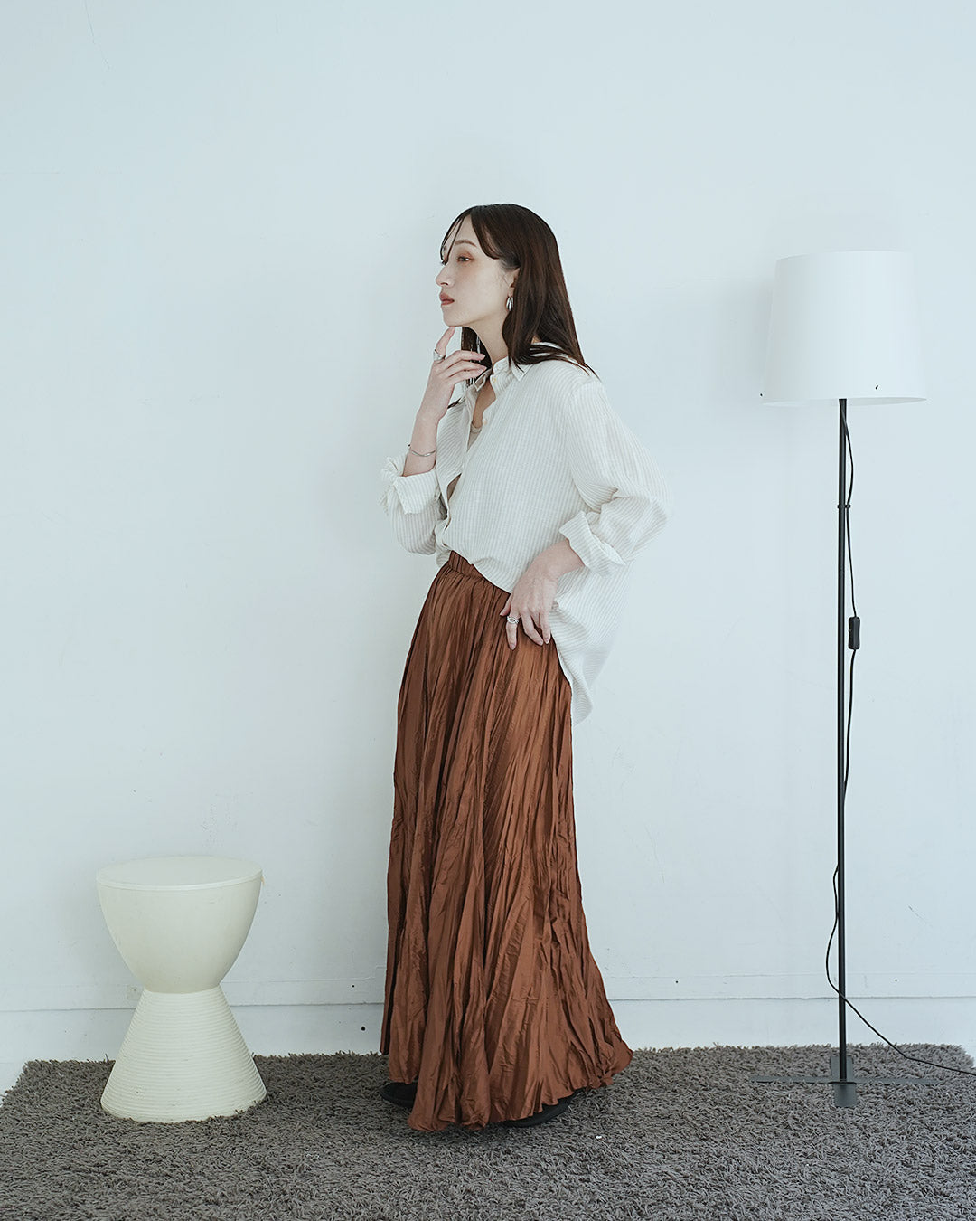 クリンクルマキシAラインスカート