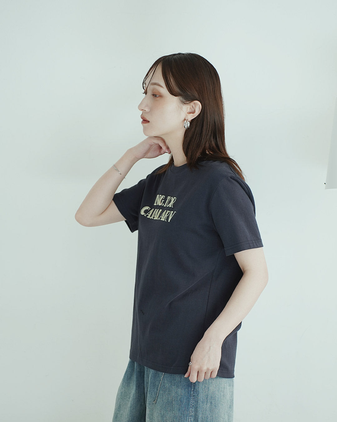 立体チェイン刺繍カットソー