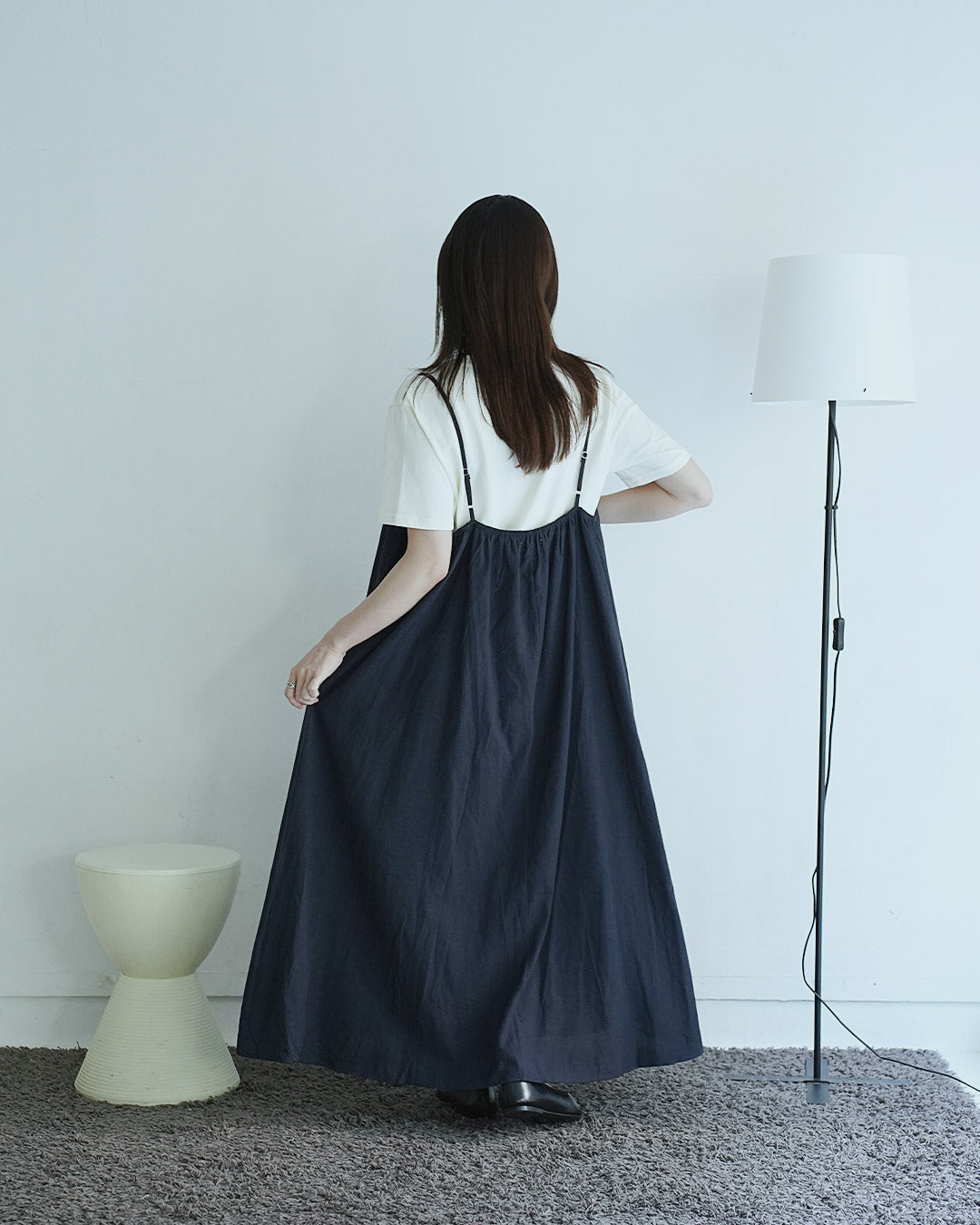 ロングフレアキャミワンピース