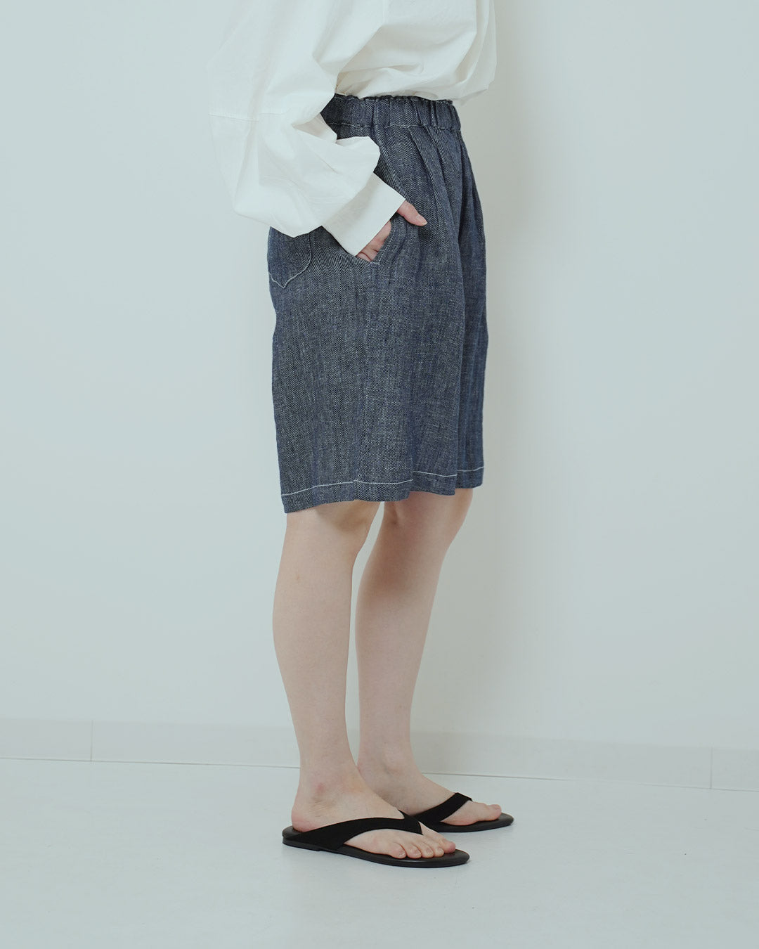 デニムライクハーフパンツ