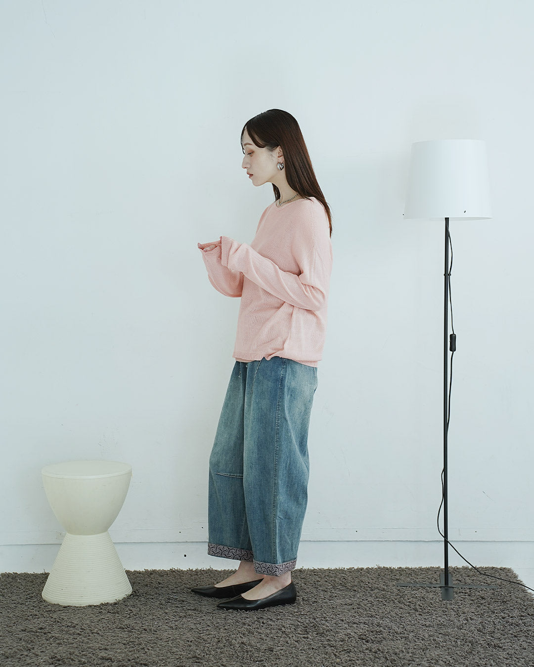ゆるっとヘルシーな透け感ニットプルオーバー