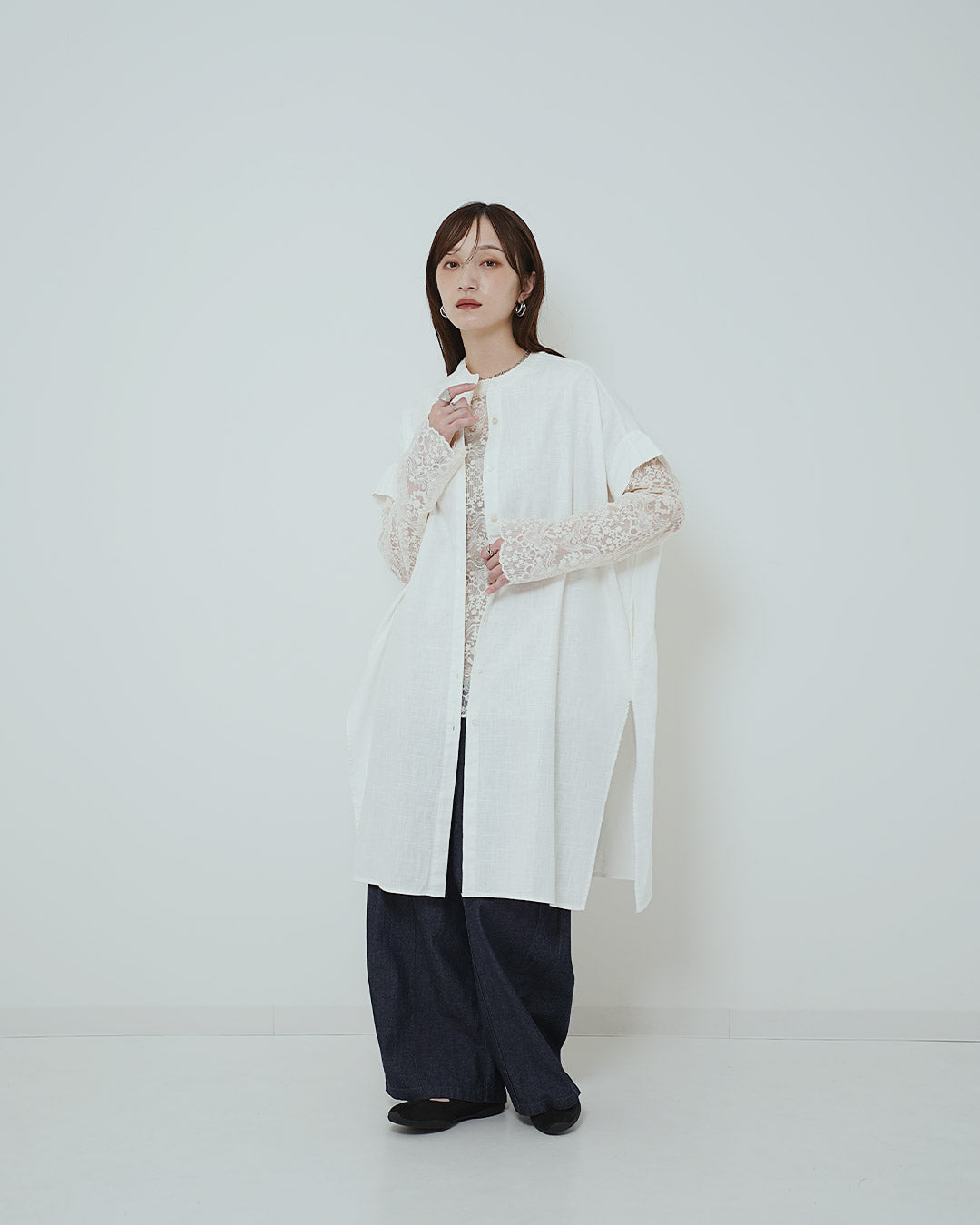 スリットロングシャツ