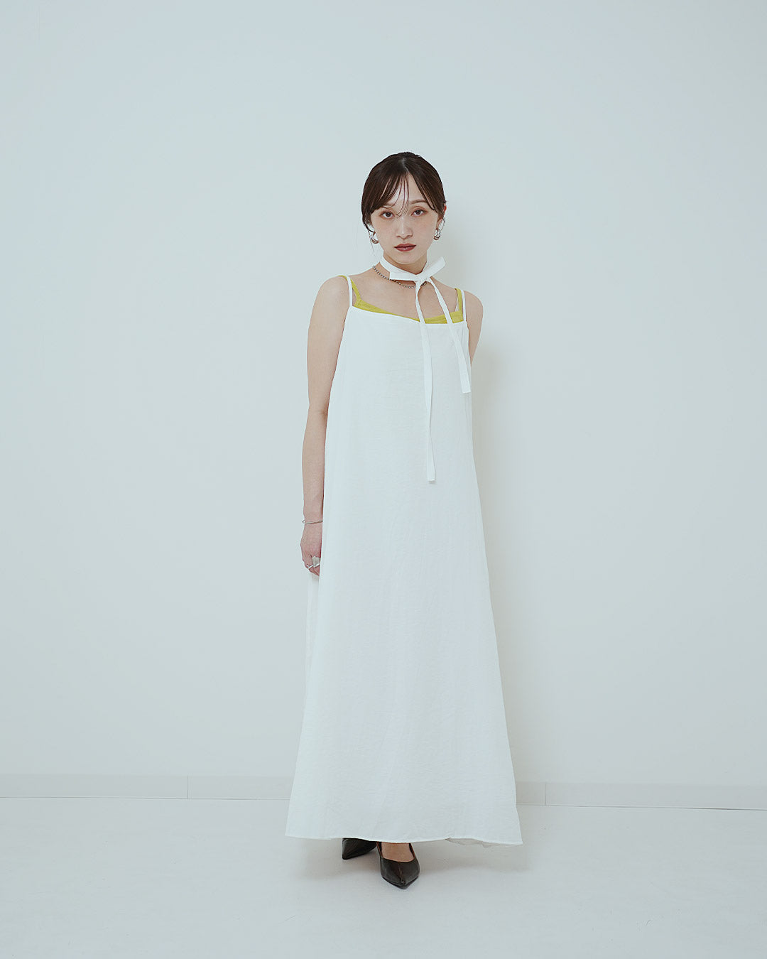 ロングフレアキャミワンピース