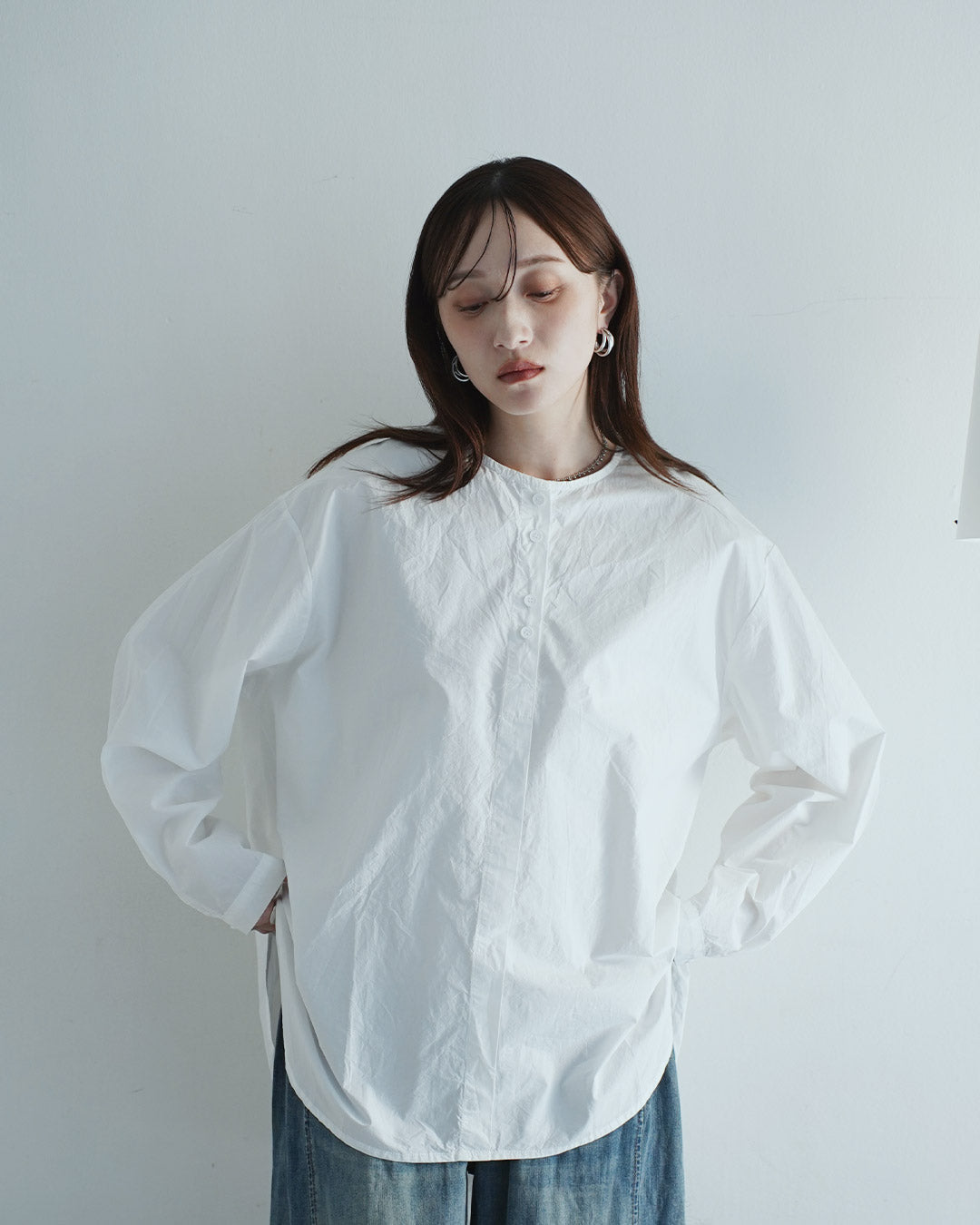体系隠しゆったりシルエットブラウス