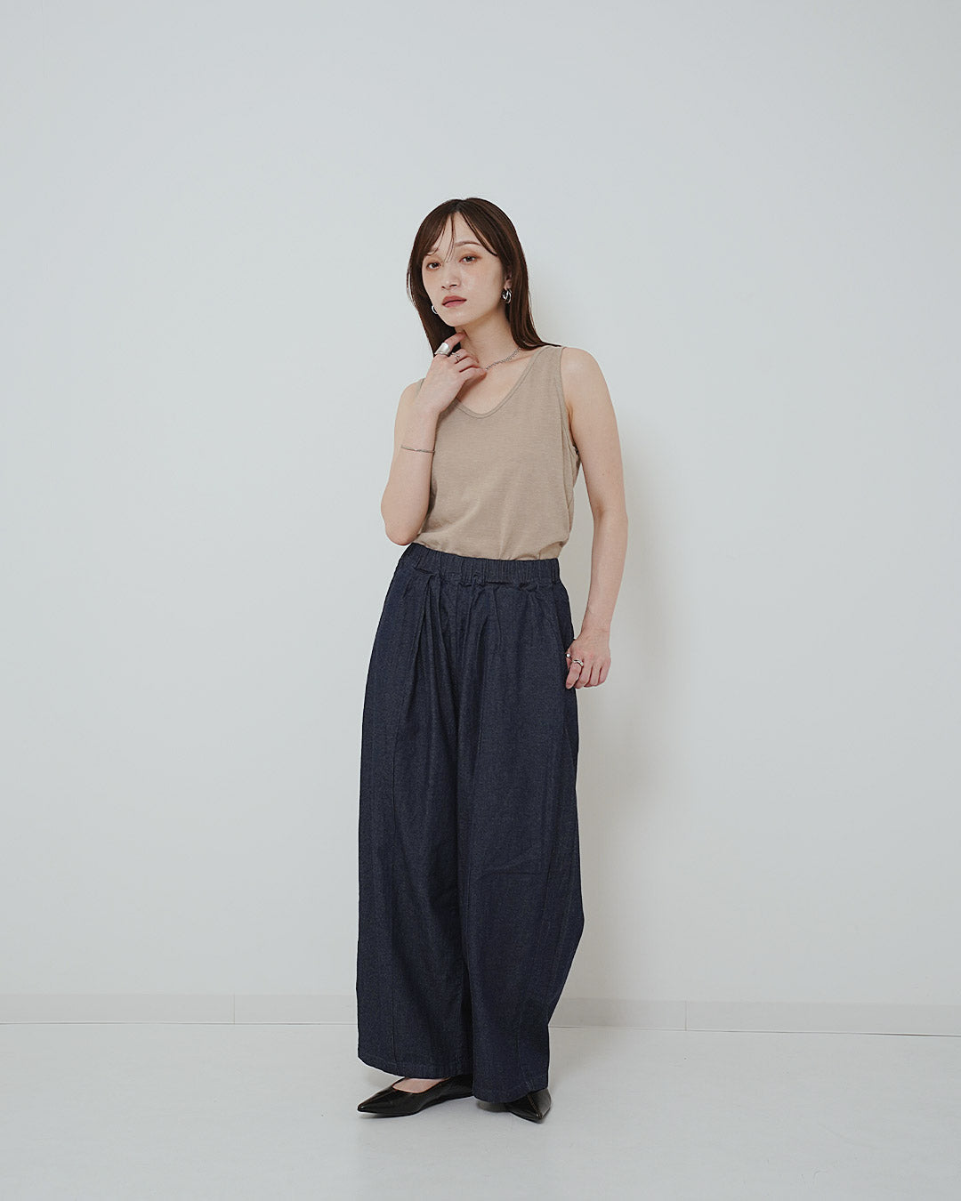 シンプルコットン無地タンクトップ