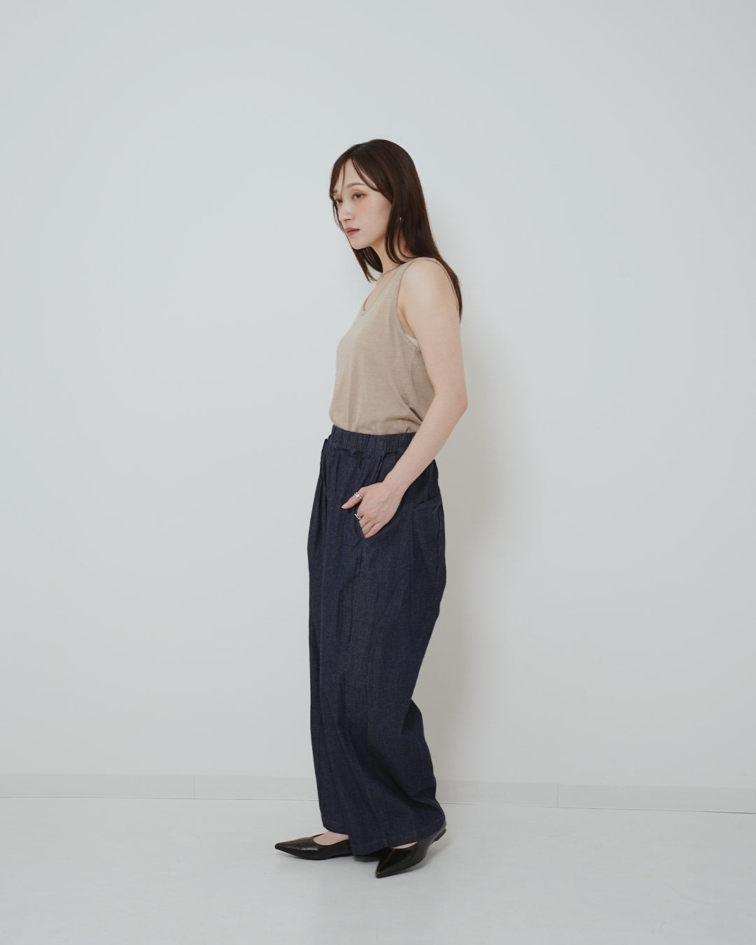 シンプルコットン無地タンクトップ