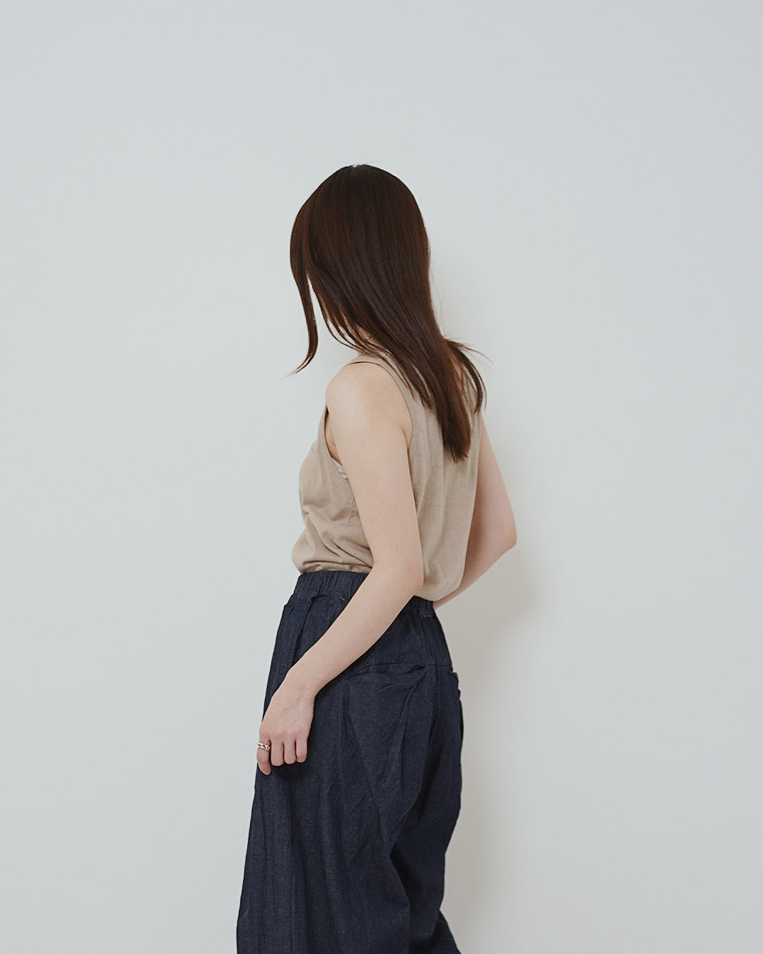 シンプルコットン無地タンクトップ