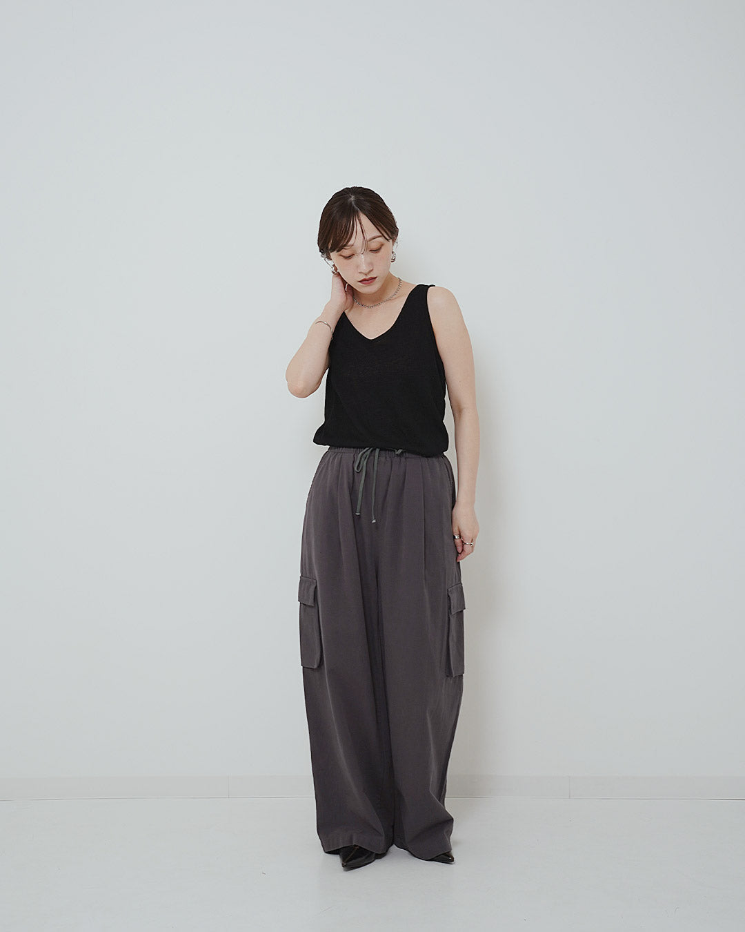 シンプルコットン無地タンクトップ