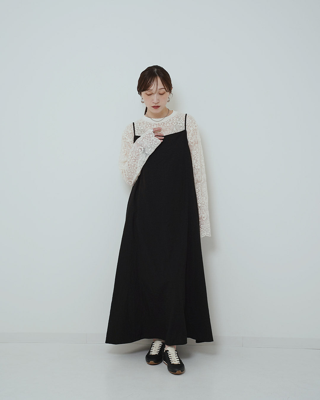 ロングフレアキャミワンピース