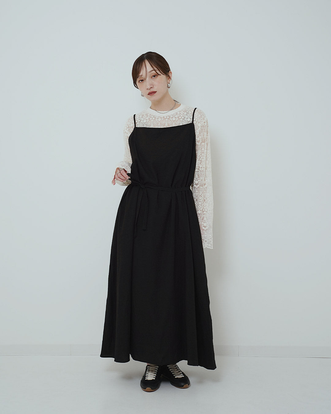 ロングフレアキャミワンピース