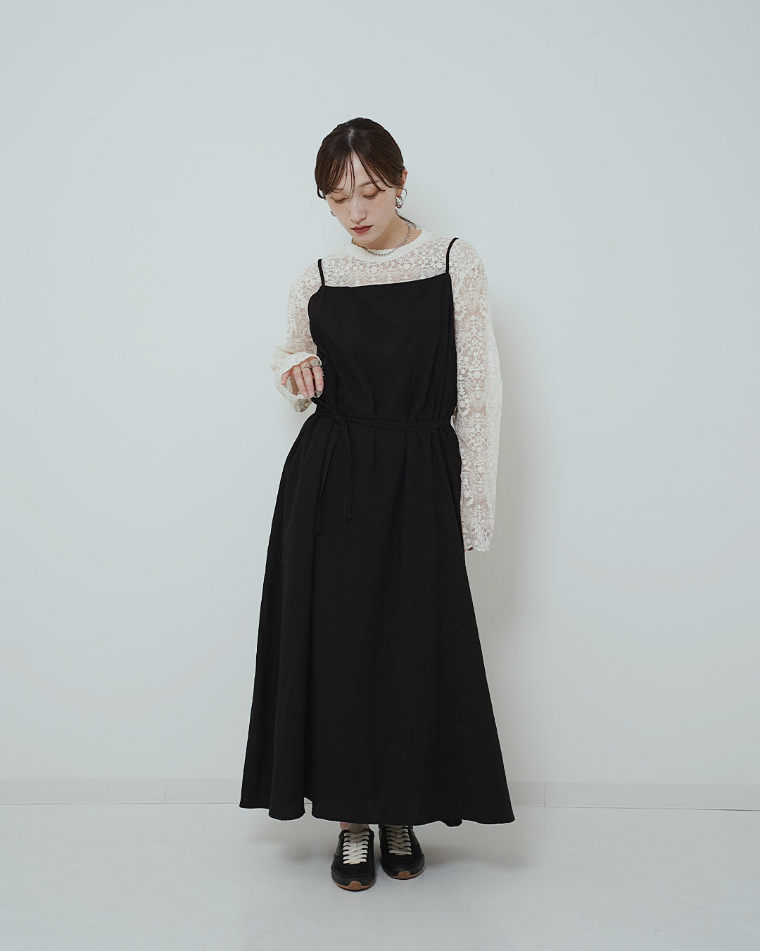 ロングフレアキャミワンピース