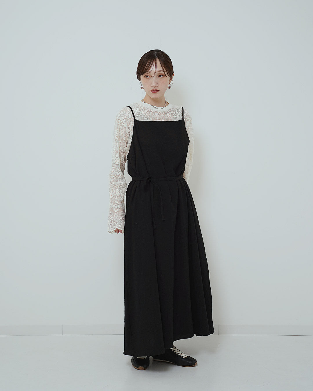 ロングフレアキャミワンピース