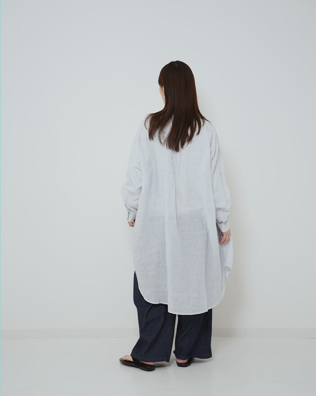 イージーケアストライプロングシャツ
