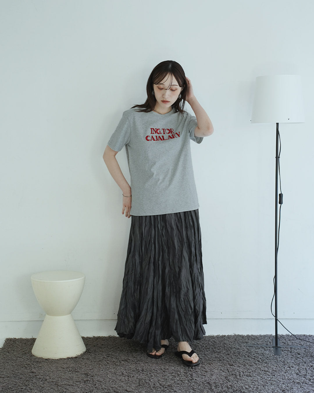 立体チェイン刺繍カットソー