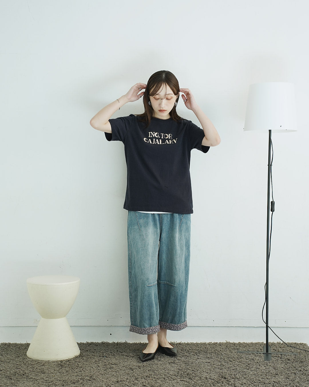 立体チェイン刺繍カットソー