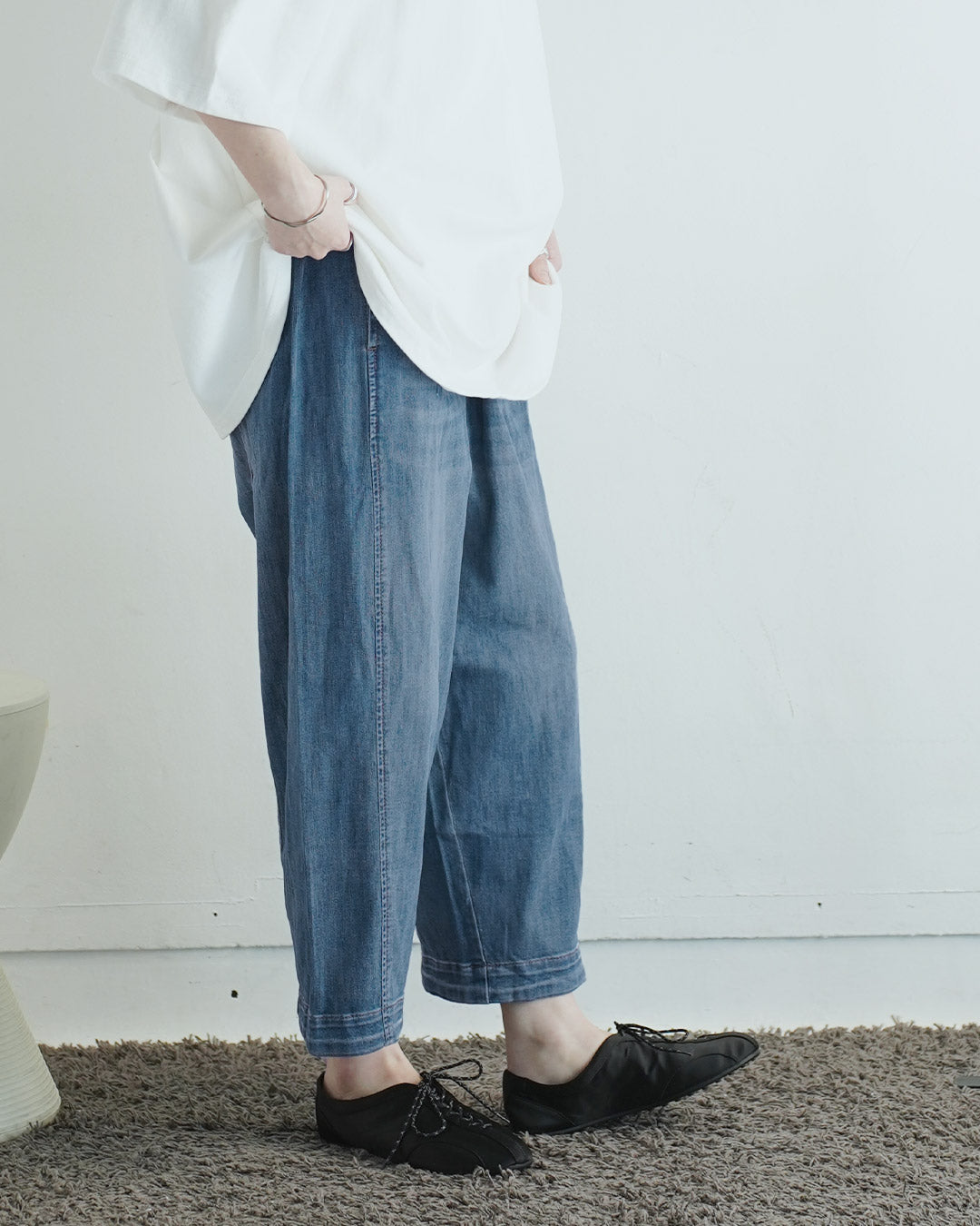 疲れないウエストゴムデニムパンツ