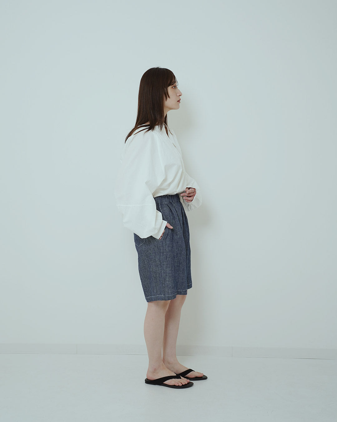 デニムライクハーフパンツ