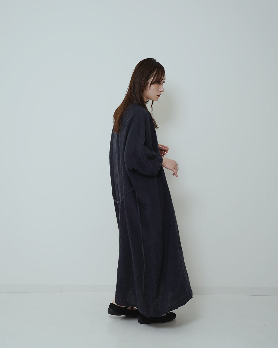 アイレットくるみ釦ワンピース
