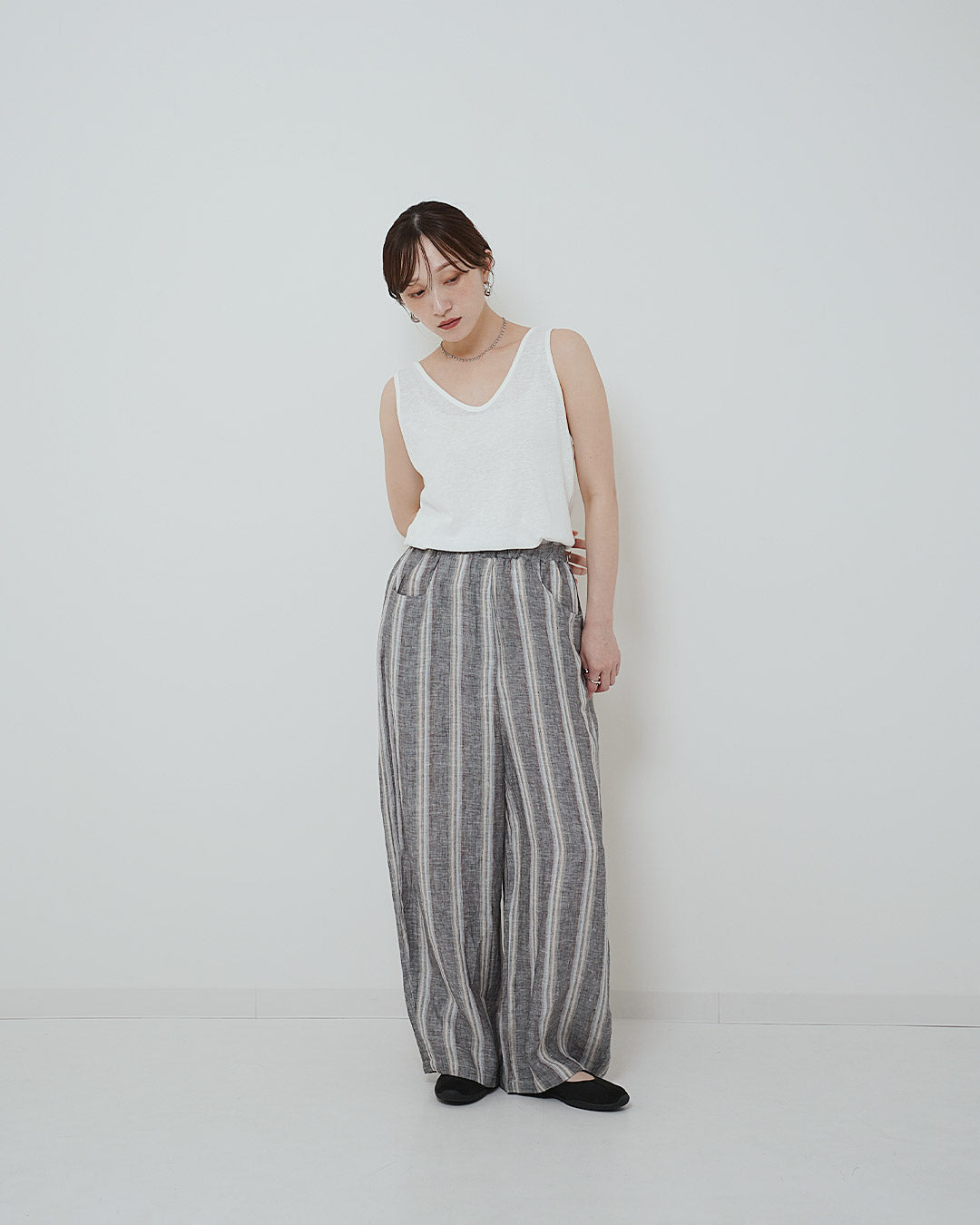 シンプルコットン無地タンクトップ