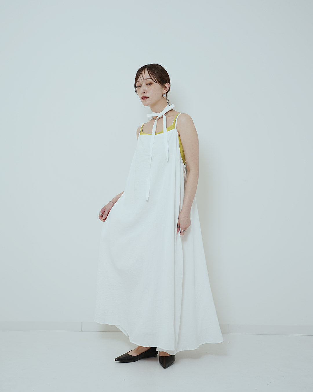 ロングフレアキャミワンピース