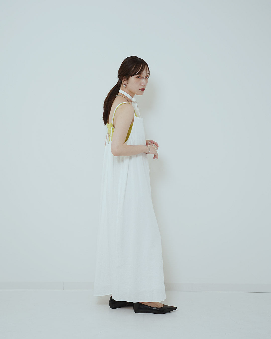 ロングフレアキャミワンピース