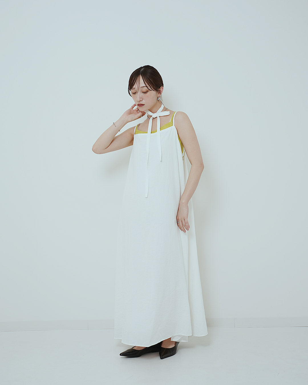 ロングフレアキャミワンピース
