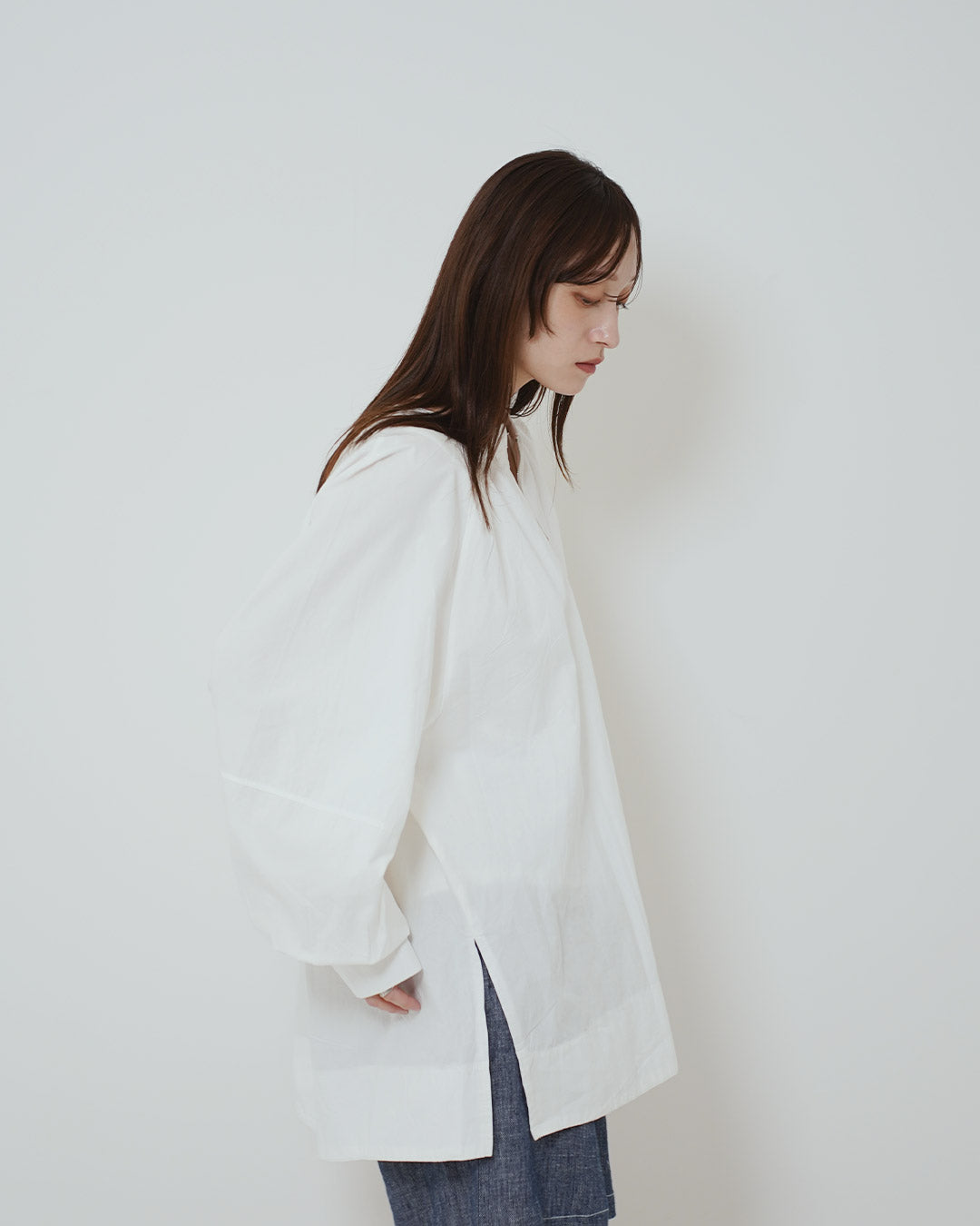ファスナー付きルースシルエットブラウス