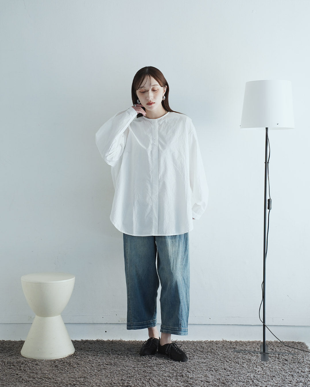 体系隠しゆったりシルエットブラウス